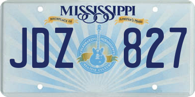 MS license plate JDZ827