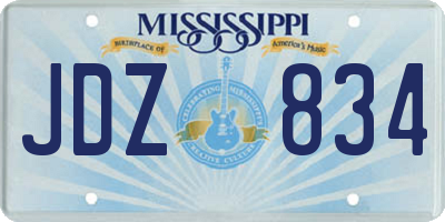 MS license plate JDZ834