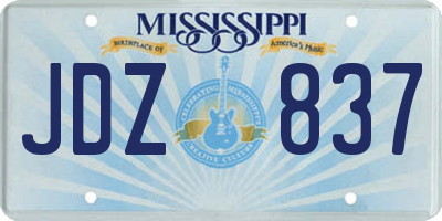 MS license plate JDZ837