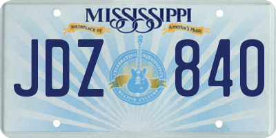 MS license plate JDZ840
