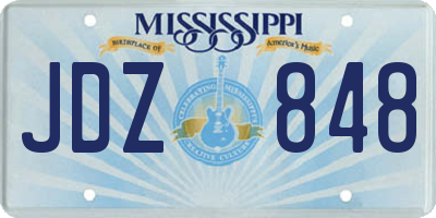 MS license plate JDZ848