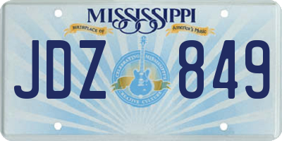 MS license plate JDZ849