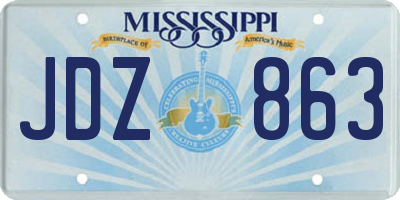 MS license plate JDZ863