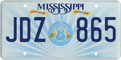 MS license plate JDZ865