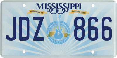 MS license plate JDZ866