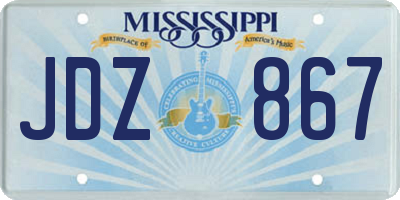 MS license plate JDZ867