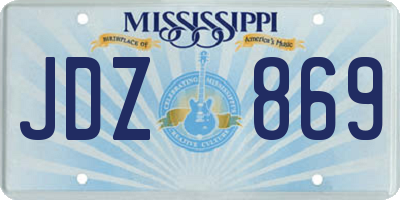 MS license plate JDZ869
