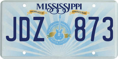 MS license plate JDZ873