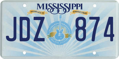 MS license plate JDZ874