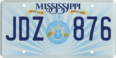 MS license plate JDZ876