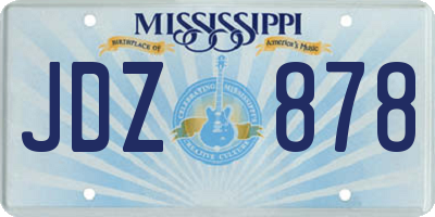 MS license plate JDZ878