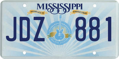 MS license plate JDZ881