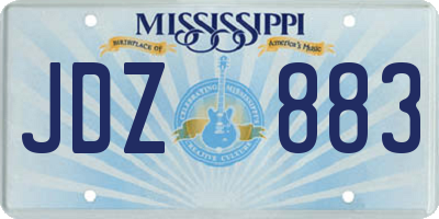 MS license plate JDZ883