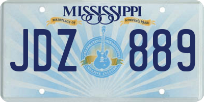 MS license plate JDZ889