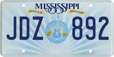 MS license plate JDZ892