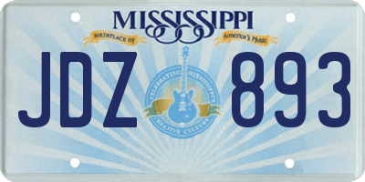 MS license plate JDZ893