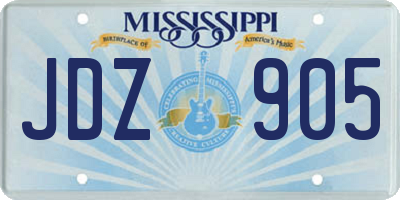 MS license plate JDZ905