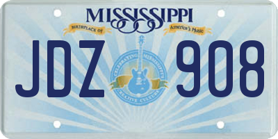 MS license plate JDZ908