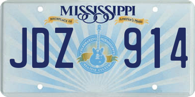 MS license plate JDZ914