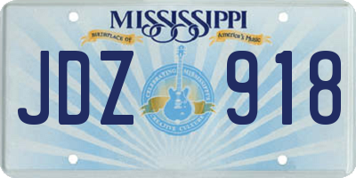 MS license plate JDZ918