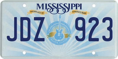 MS license plate JDZ923