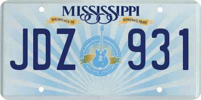 MS license plate JDZ931