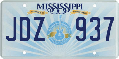 MS license plate JDZ937