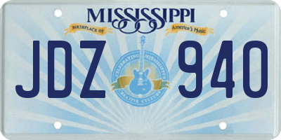 MS license plate JDZ940