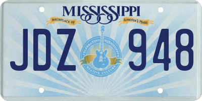 MS license plate JDZ948
