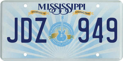 MS license plate JDZ949
