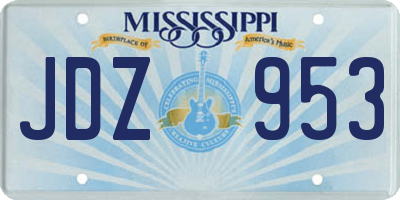 MS license plate JDZ953