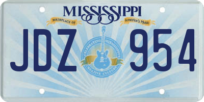 MS license plate JDZ954