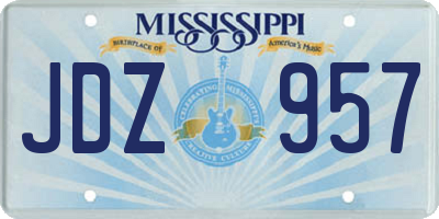 MS license plate JDZ957