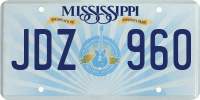 MS license plate JDZ960