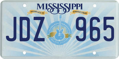 MS license plate JDZ965