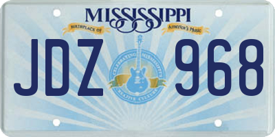 MS license plate JDZ968