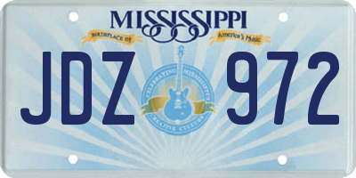 MS license plate JDZ972