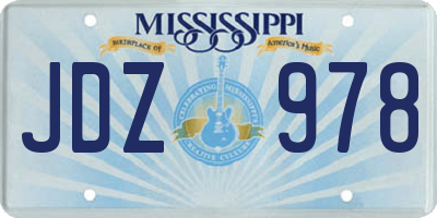 MS license plate JDZ978