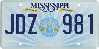 MS license plate JDZ981