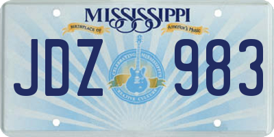 MS license plate JDZ983