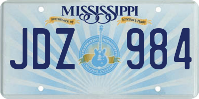 MS license plate JDZ984