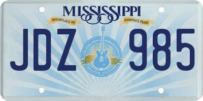MS license plate JDZ985