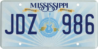 MS license plate JDZ986