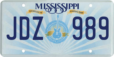 MS license plate JDZ989