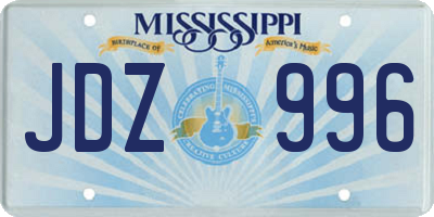 MS license plate JDZ996