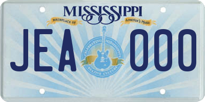 MS license plate JEA000