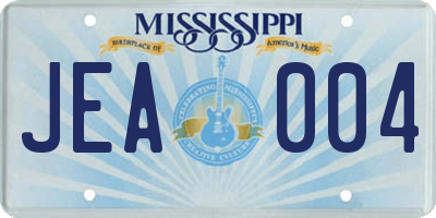 MS license plate JEA004
