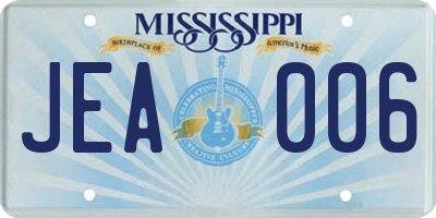 MS license plate JEA006