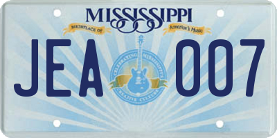 MS license plate JEA007