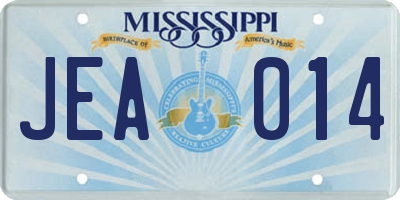 MS license plate JEA014